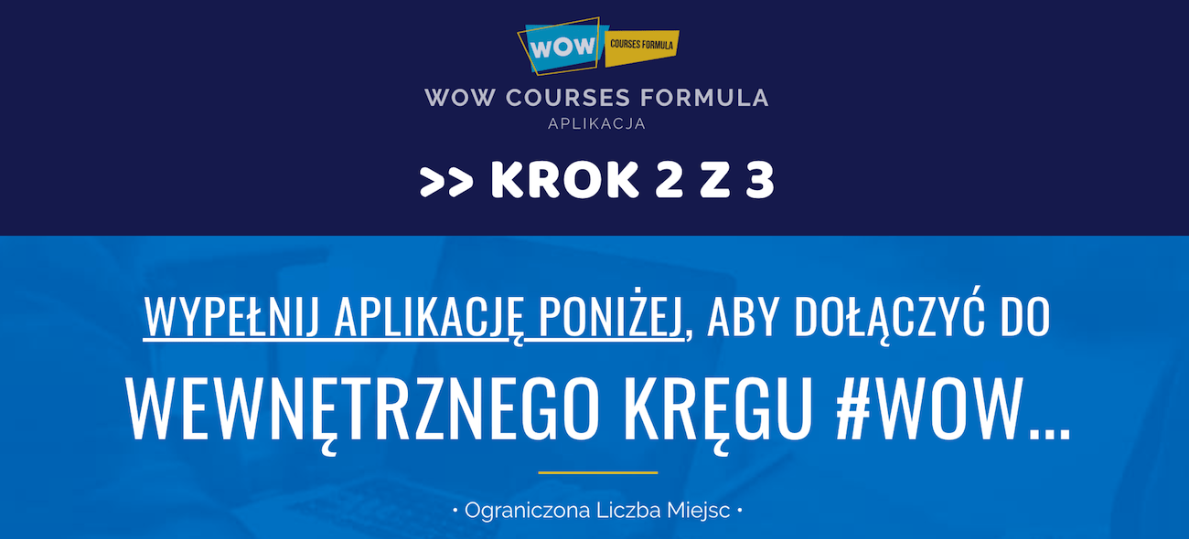 Aplikacja do programu WOW CF jak sprzedawać kurs online aplikacja WOW Courses Formula